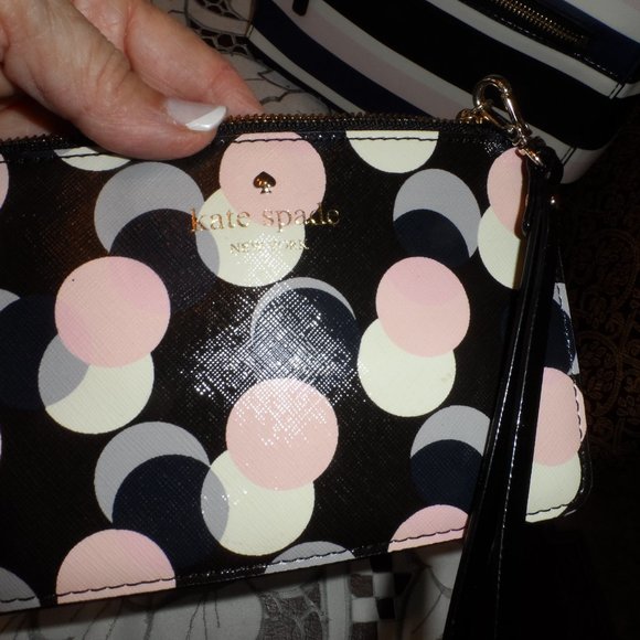 New Kate Spade Multi Color Striped Saffiano Leather Backpack & Money Pouch Set main image 16